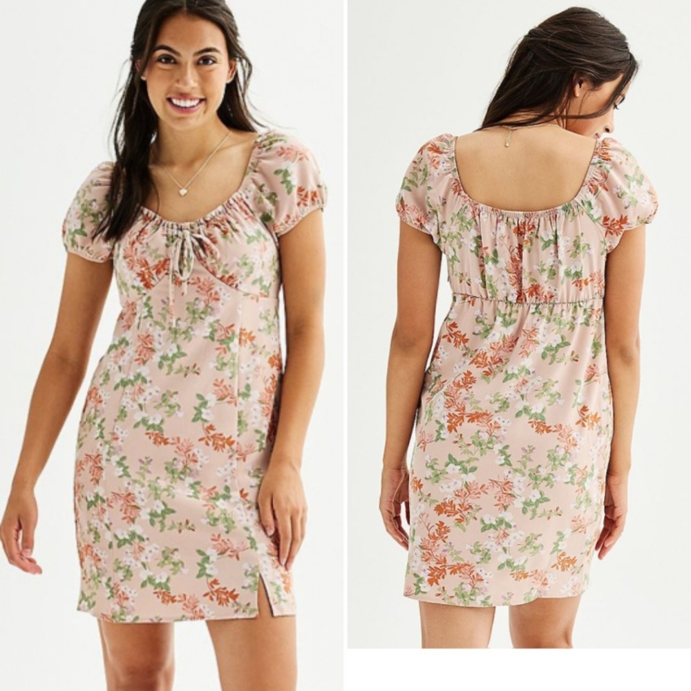 Pink Republic Floral Peasant Mini Dress – Size Large